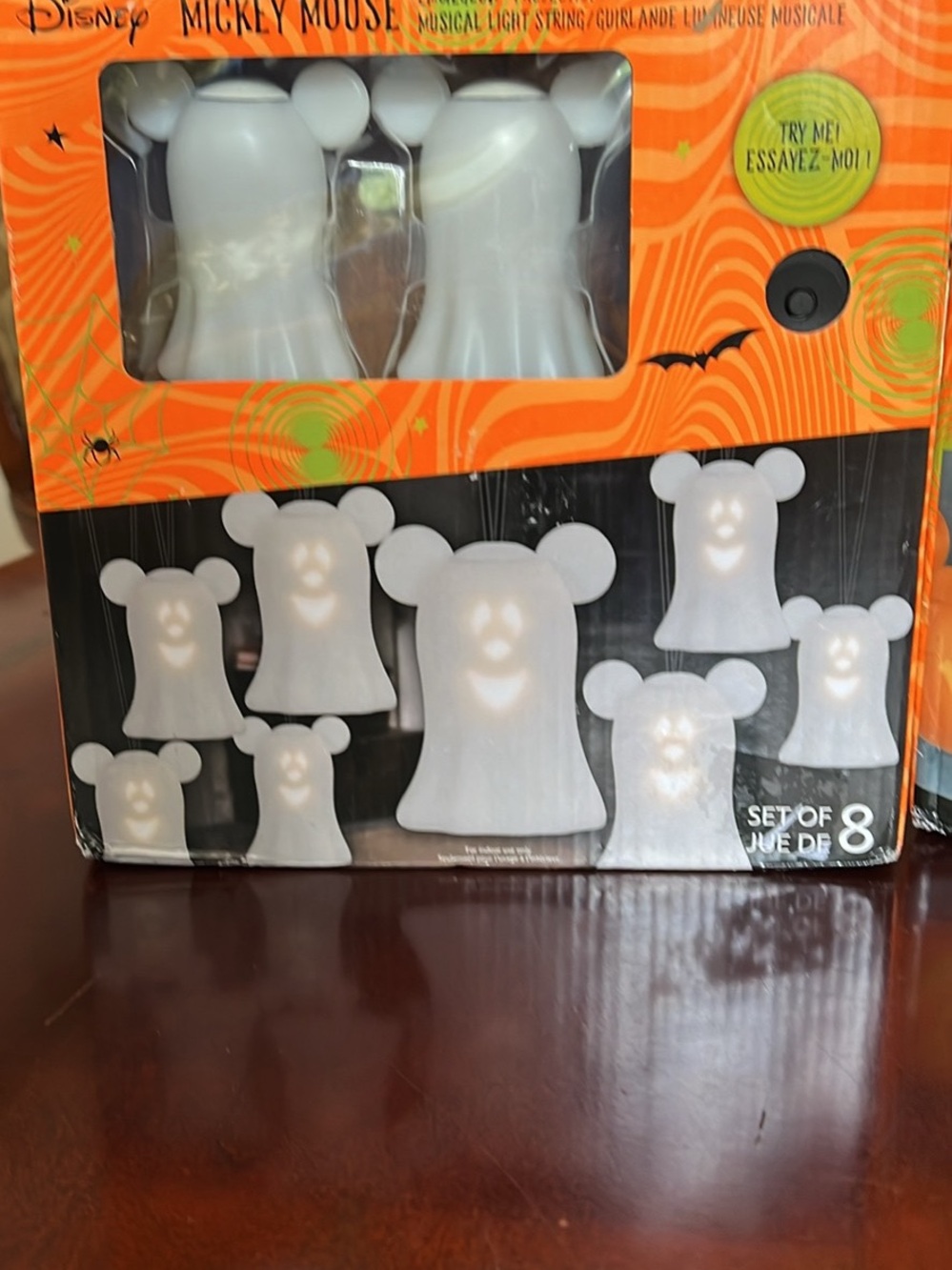 Disney Mickey Mouse Ghost String Lights White - Set of 8